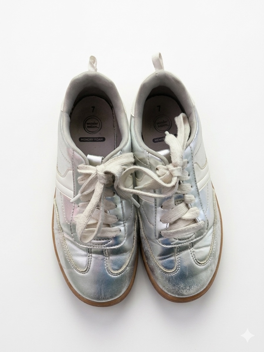 Girl’s Silver “Wonder Nation” Shoes (Size 1)